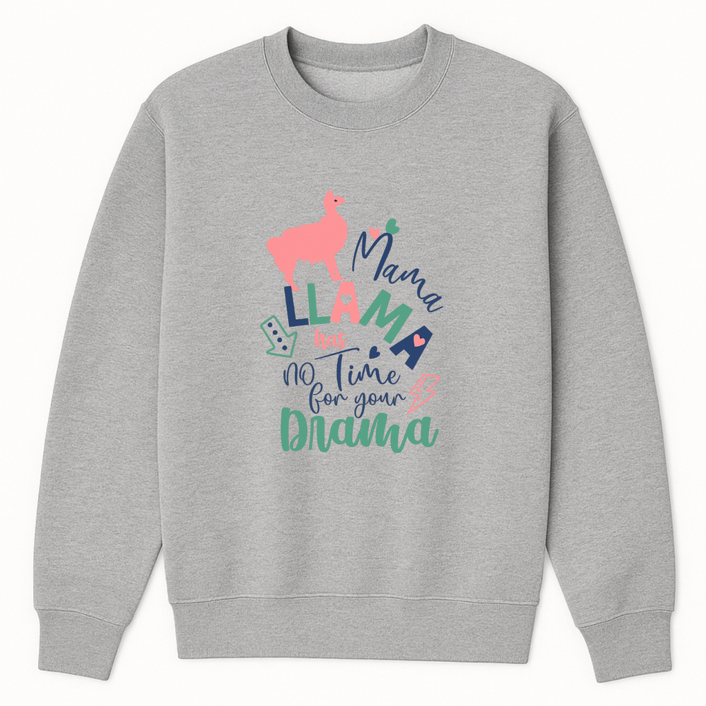 Mama Llama Crewneck Sweatshirt - Sports Grey mockup