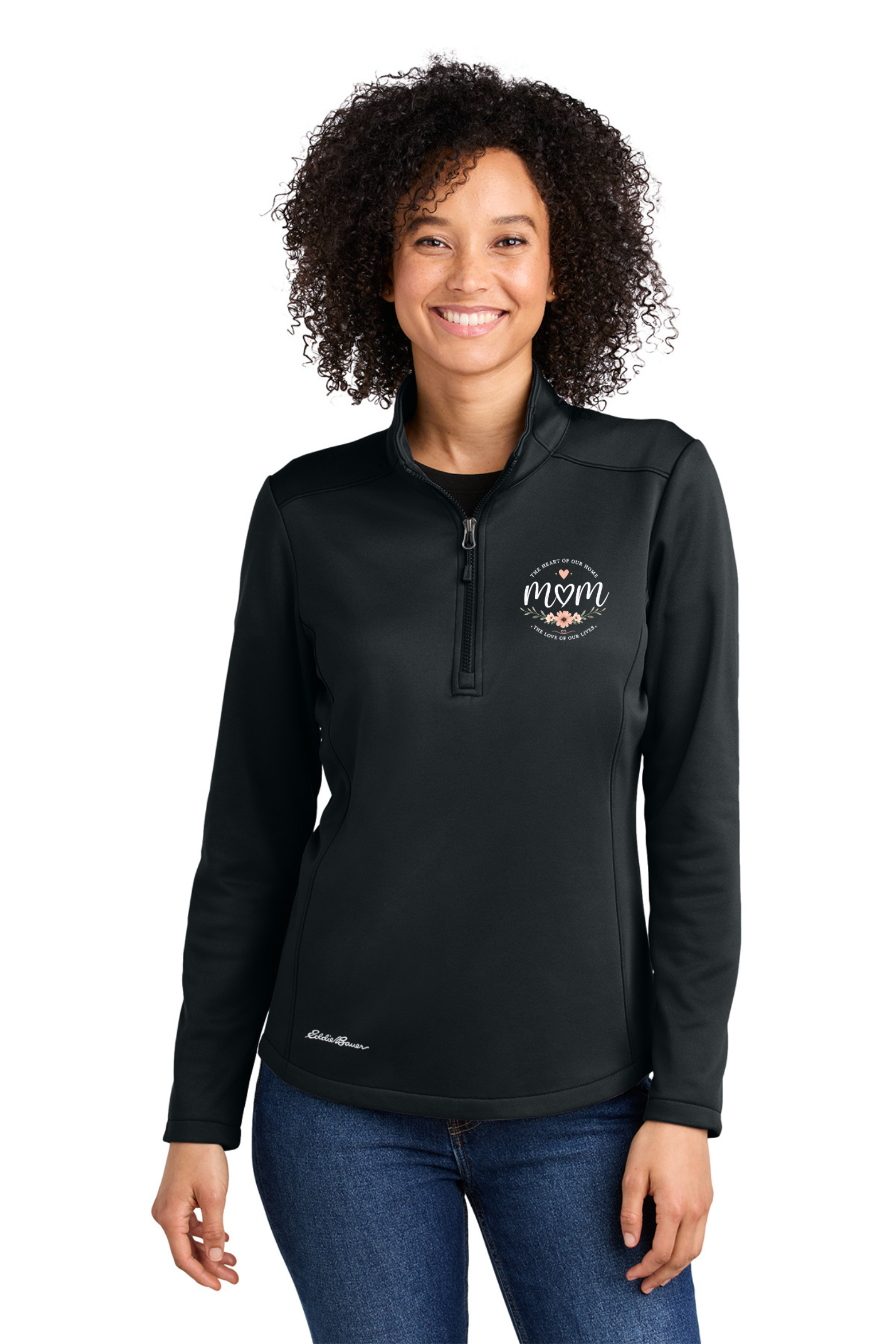 Eddie Bauer® Women’s Smooth Mid Layer Fleece 1/2-Zip (The heart of our home) hero product mockup
