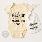 Mischief Not Managed Baby Onesie hero mockup