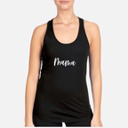 MAMA Women's Racerback Tank - Black front mockup
