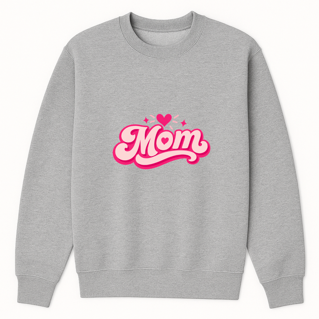 Mom Heart Crewneck Sweatshirt - Sports Grey mockup