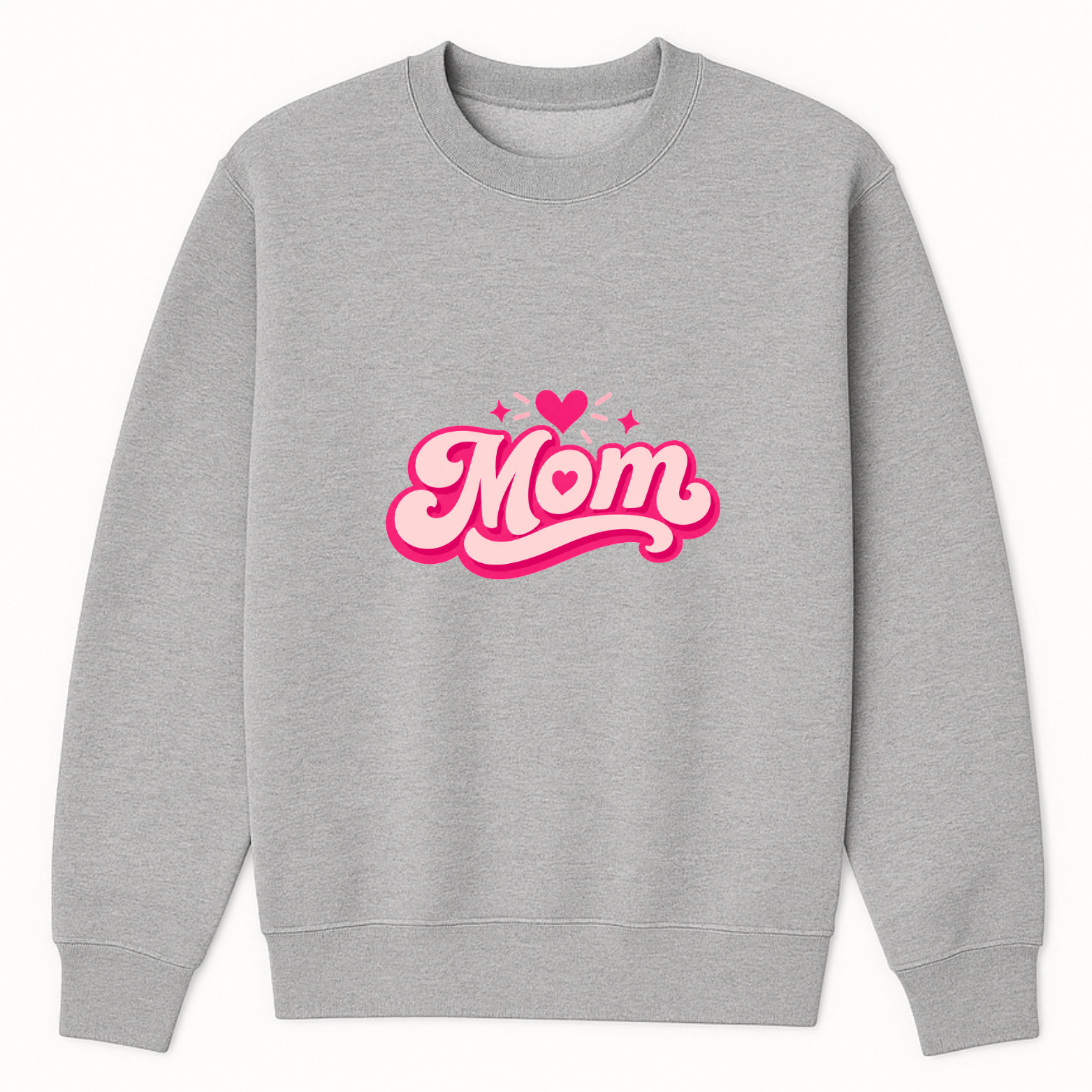Mom Heart Crewneck Sweatshirt - Sports Grey mockup