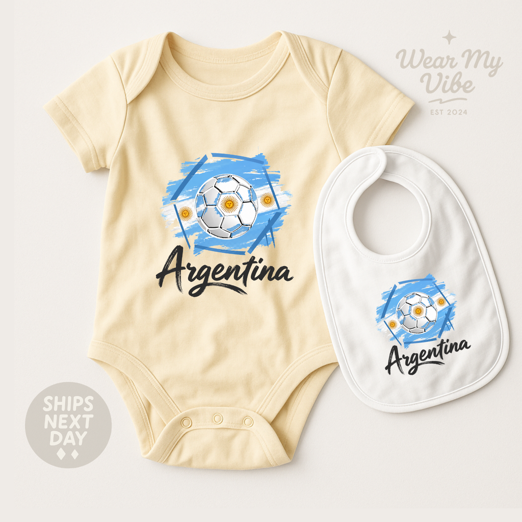 Argentina Football Baby Onesie hero mockup