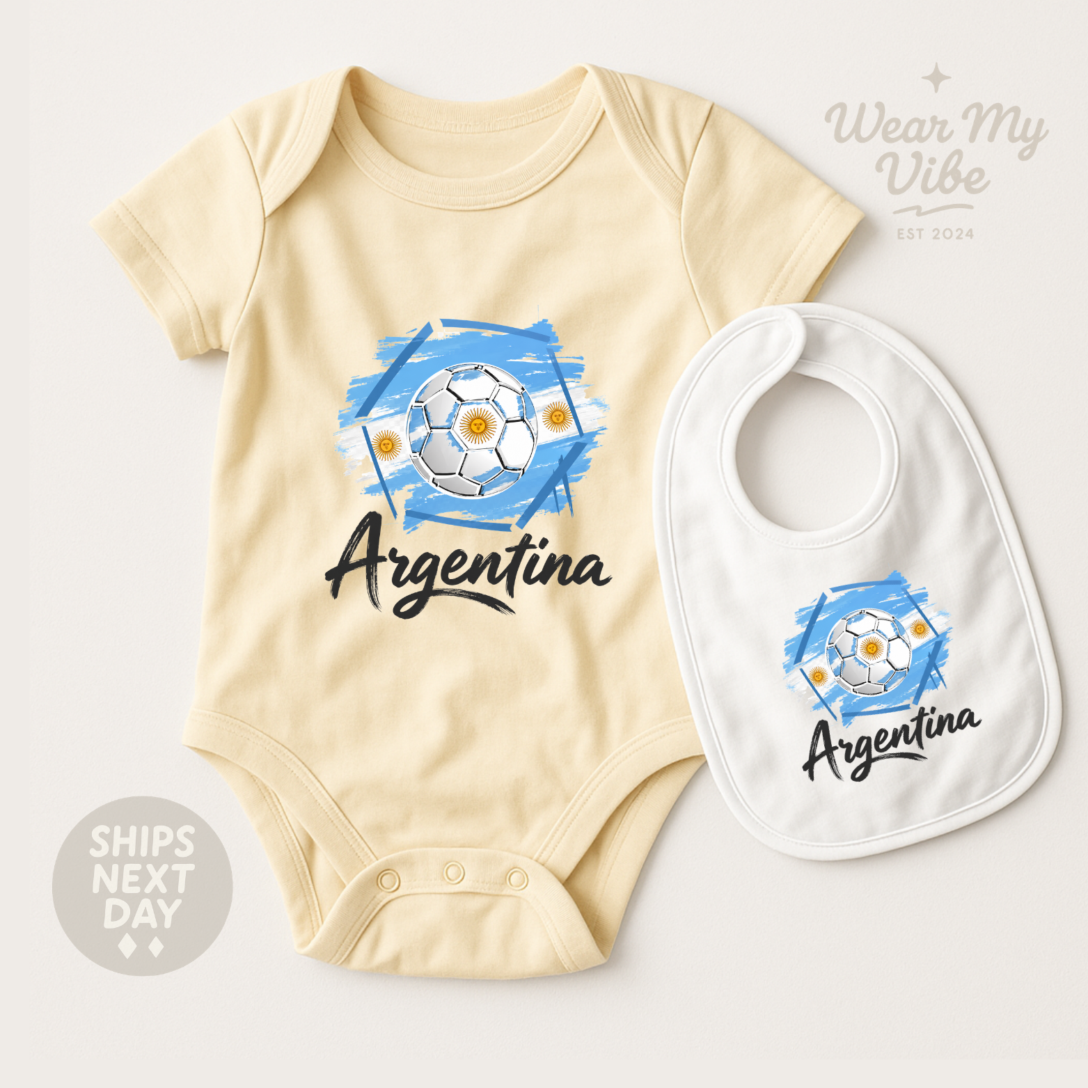 Argentina Football Baby Onesie hero mockup