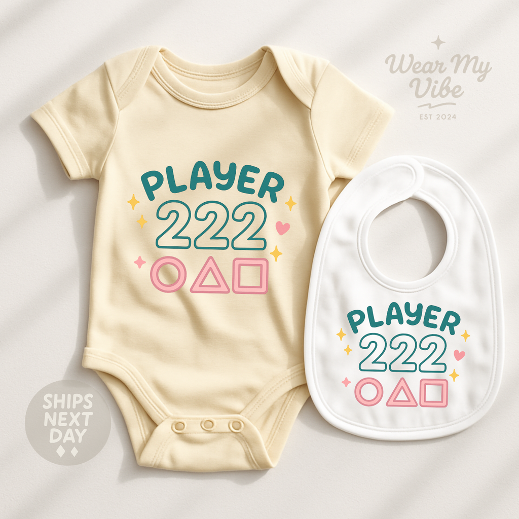 Player 222 Baby Onesie hero mockup