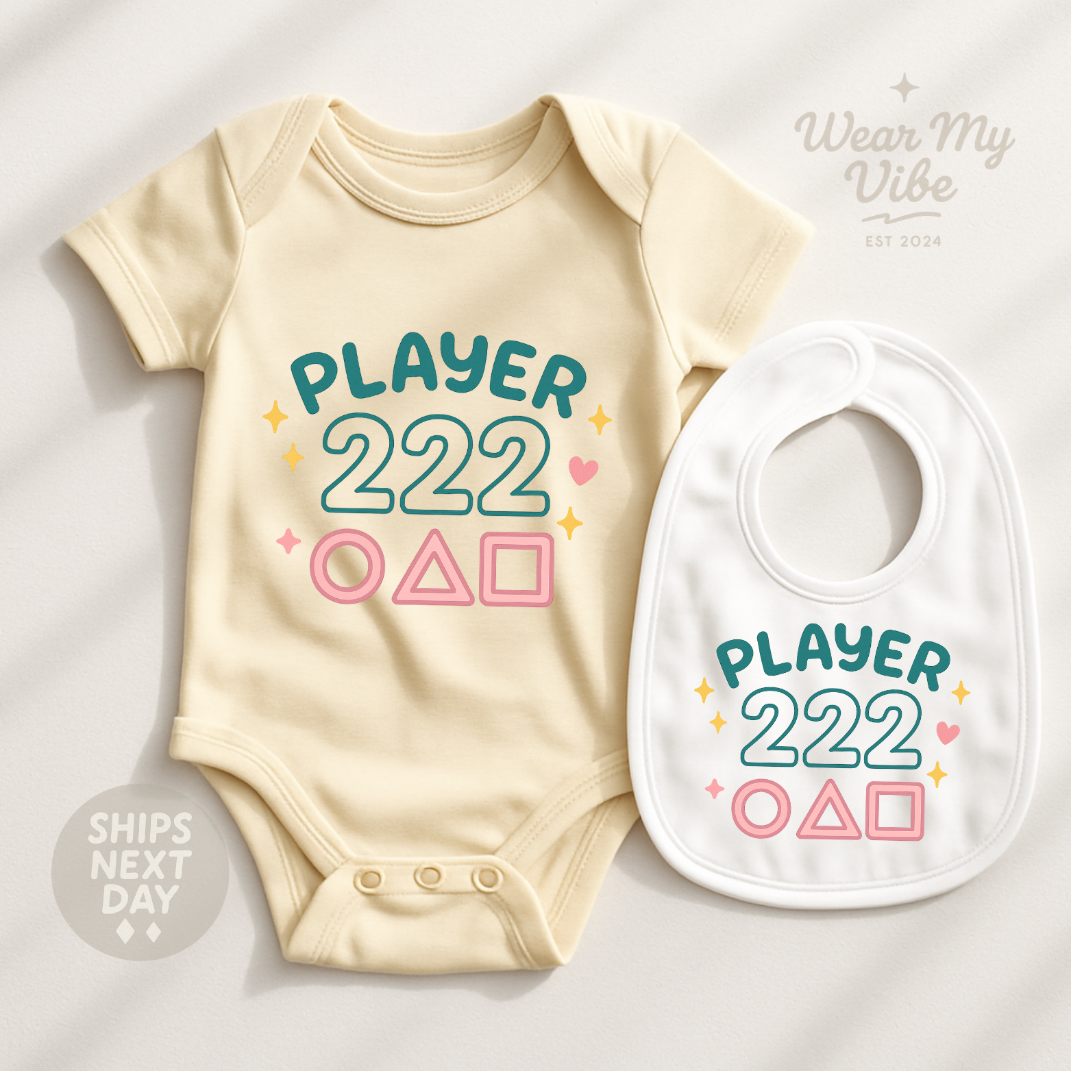 Player 222 Baby Onesie hero mockup
