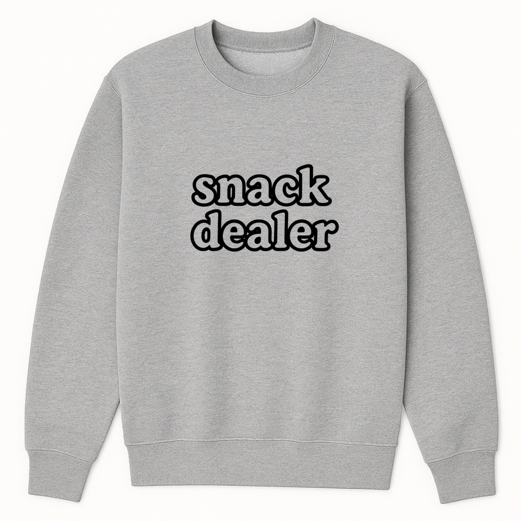 Mom Snack Dealer Crewneck Sweatshirt hero product mockup