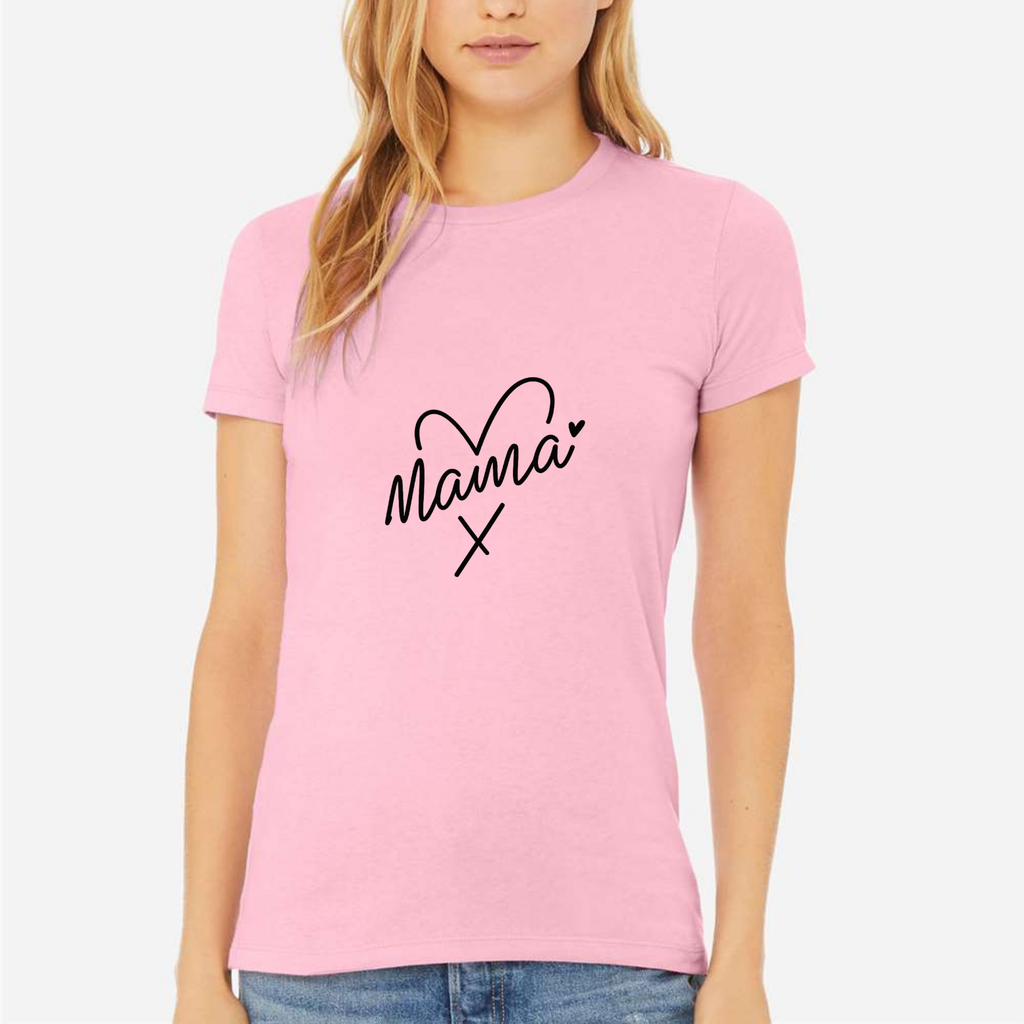 Mama Heart Women's Ultra-Premium Triblend T-Shirt - Pink front mockup