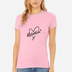 Mama Heart Women's Ultra-Premium Triblend T-Shirt - Pink front mockup