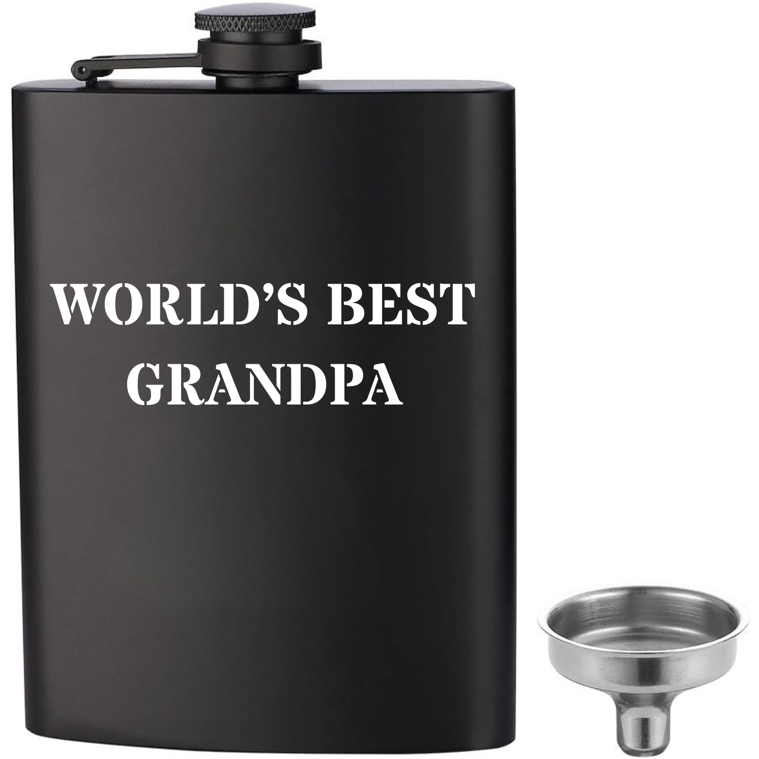 World's Best Grandpa Flask - Black