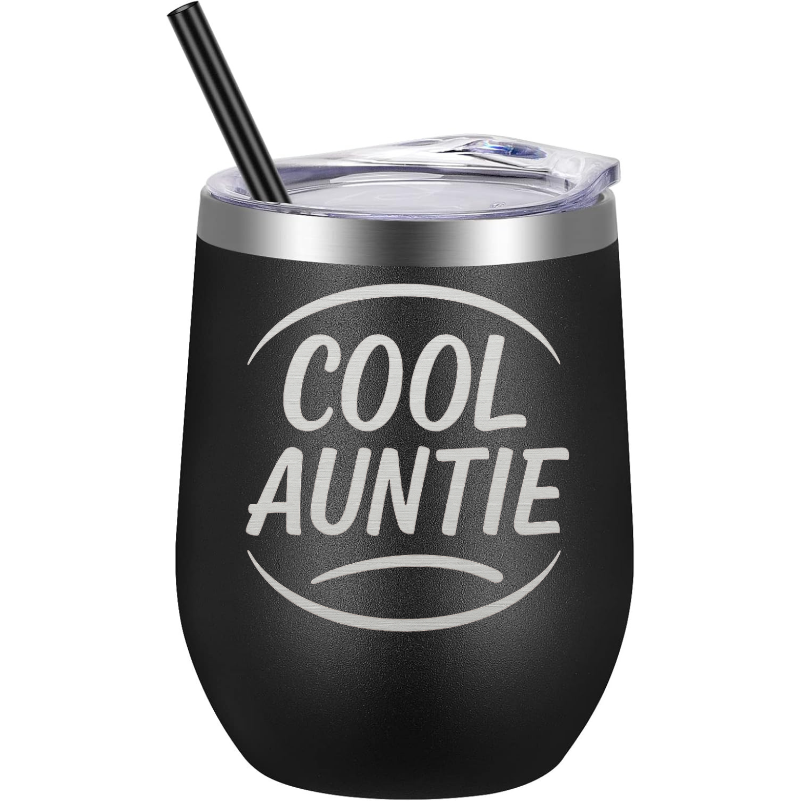 Cool Auntie Wine Tumbler - Black