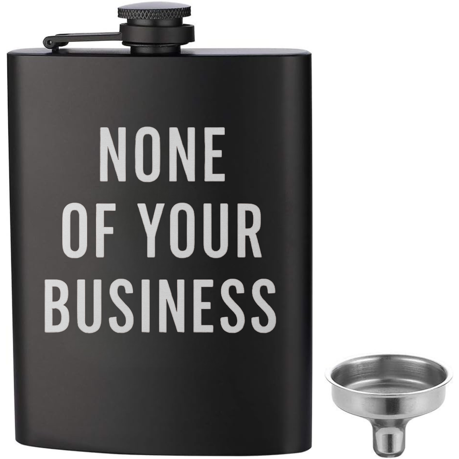 None of Your Business Flask - Black