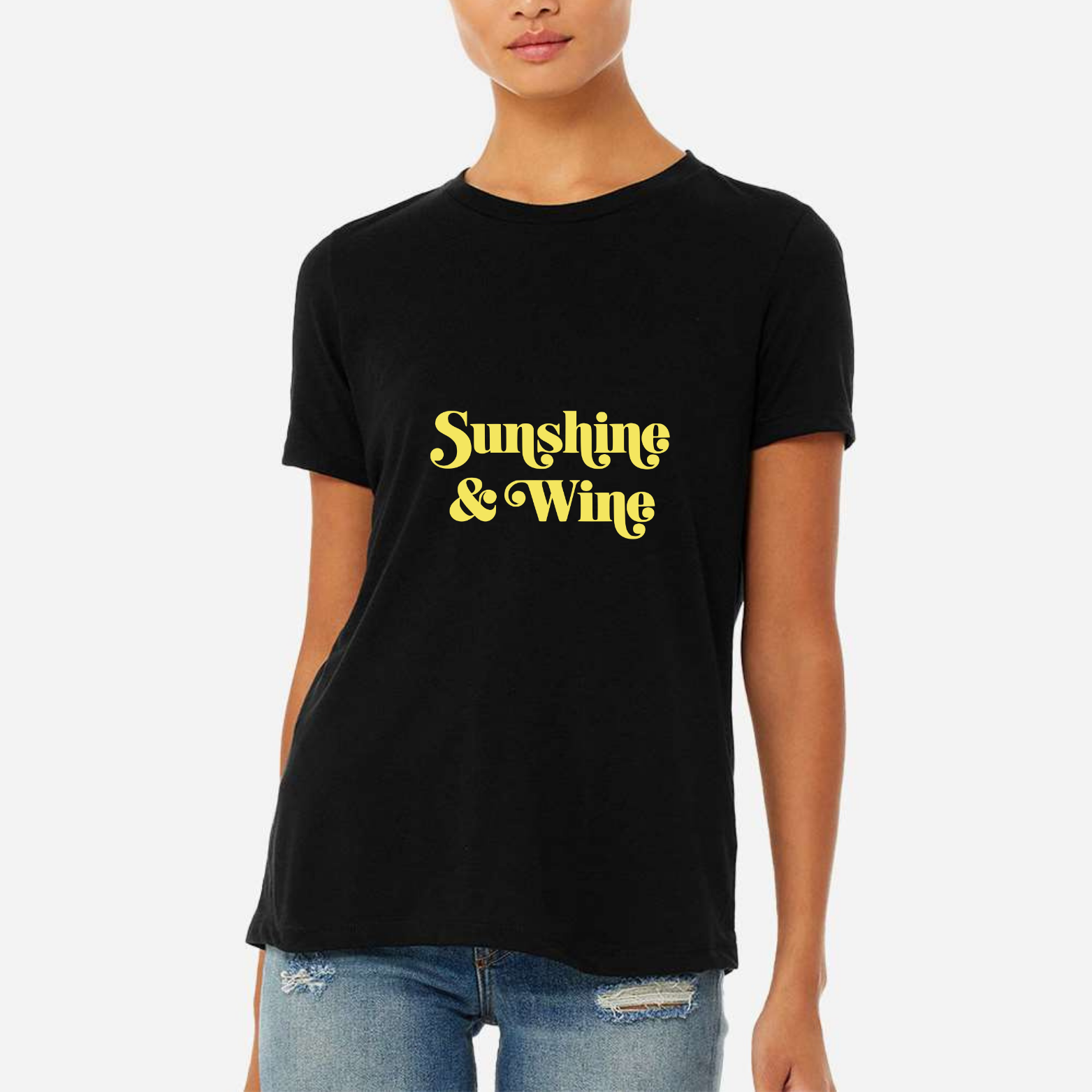 Sunshine & Wine Women's Ultra-Premium Triblend T-Shirt - Pink front mockup