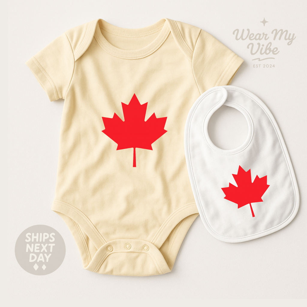 Canada Maple Leaf Baby Onesie hero mockup
