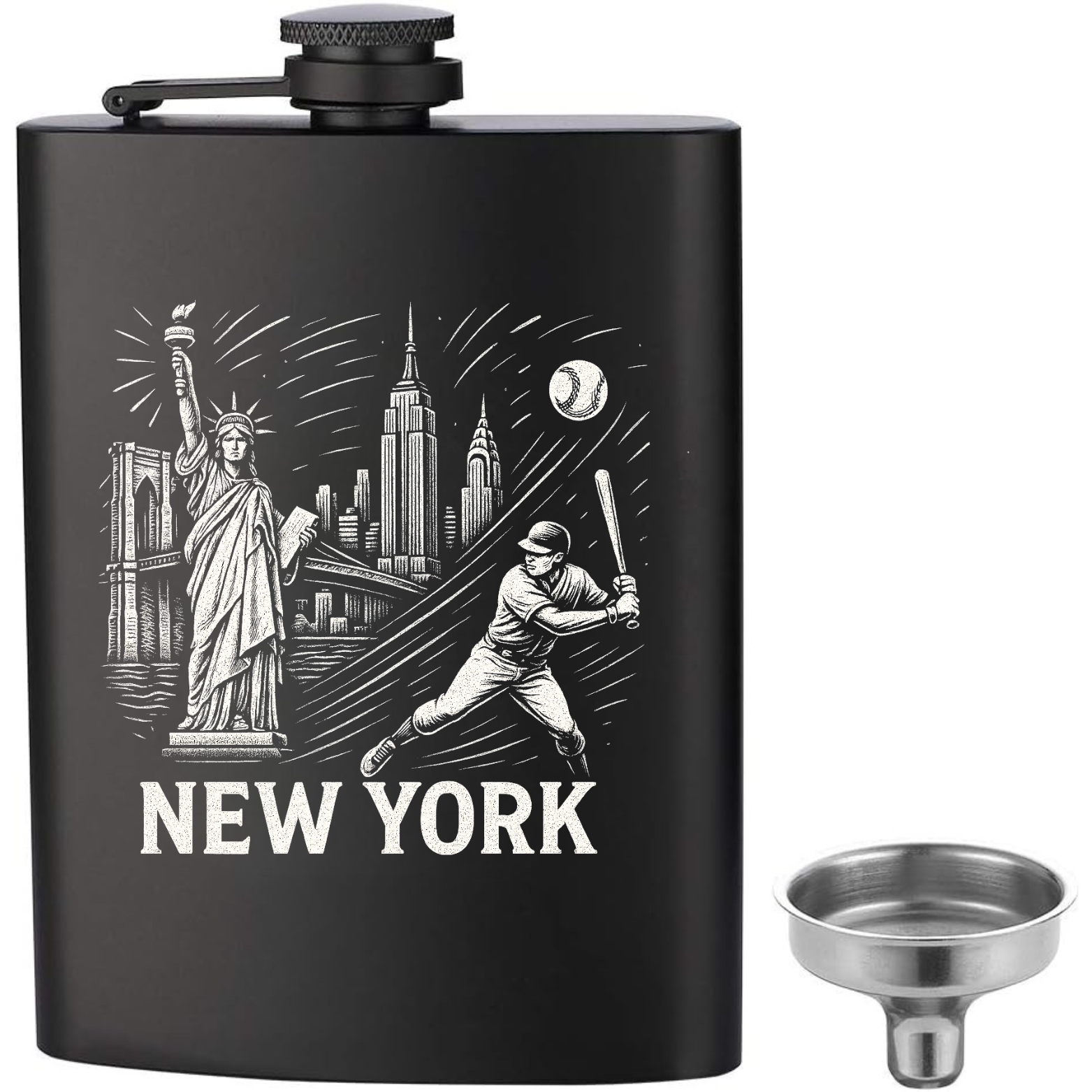 New York City Flask - Black