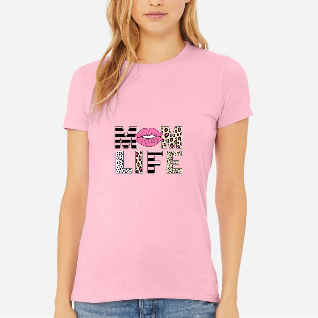 Mom Life Women's Ultra-Premium Triblend T-Shirt - Pink front mockup