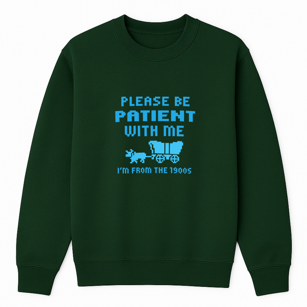 Please Be Patient I'm From The 1900s Crewneck Sweatshirt - Sports Grey mockup