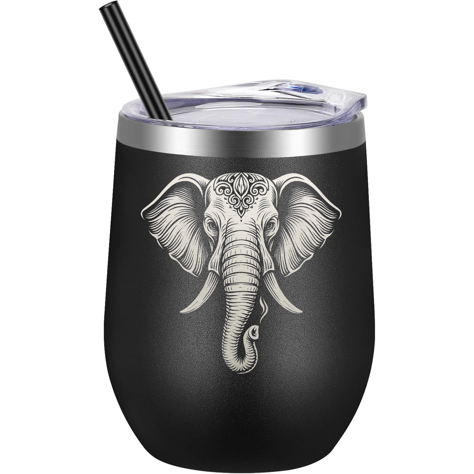 Elephant Wine Tumbler - Black
