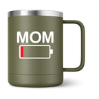 Mom Battery Low Travel Coffee Tumbler hero product mockup