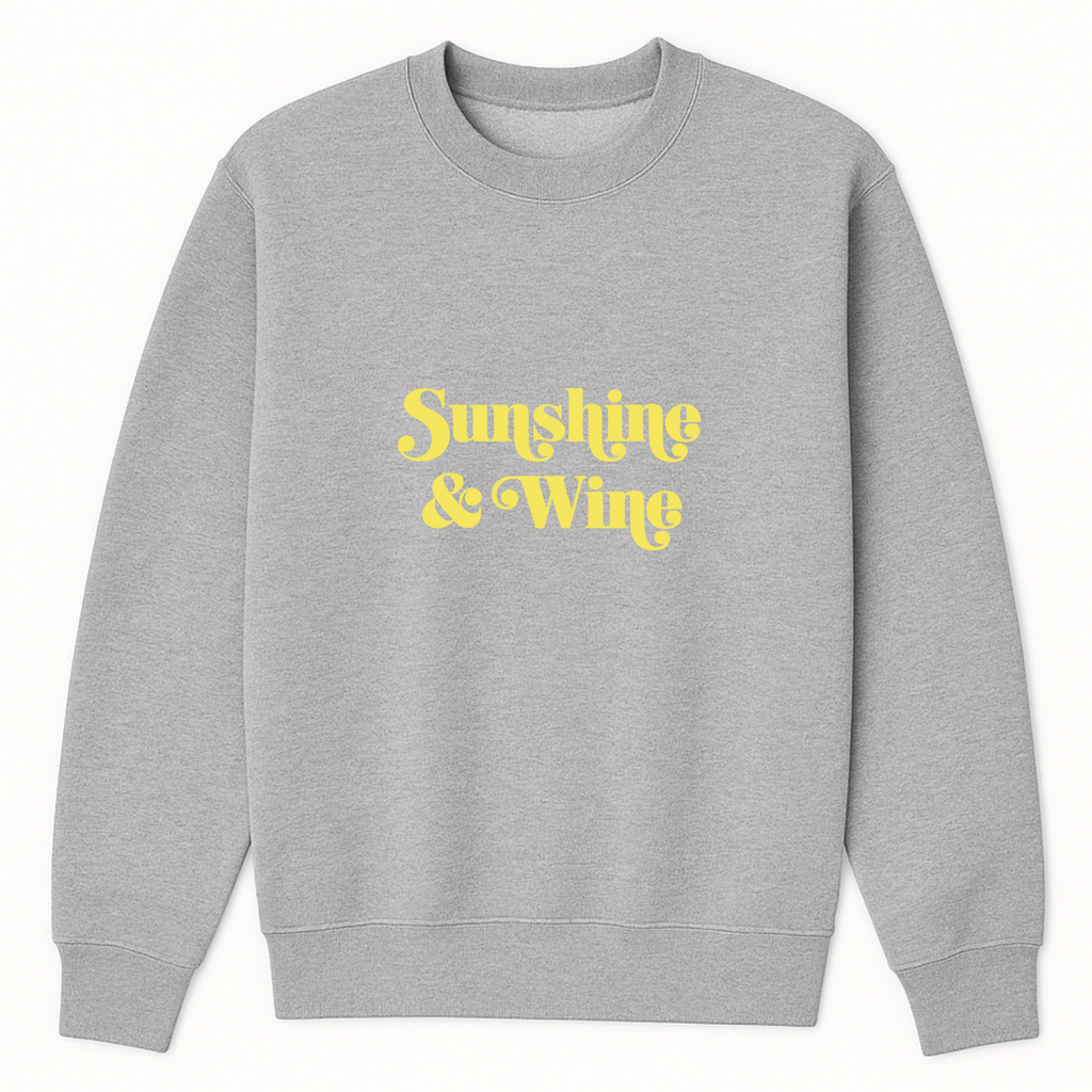 Sunshine & Wine Crewneck Sweatshirt - Sports Grey mockup