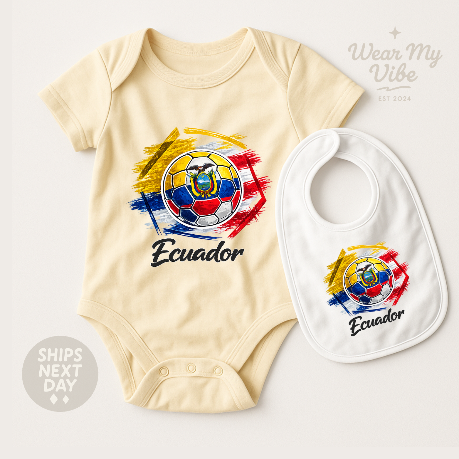 Ecuador Football Baby Onesie hero mockup