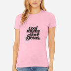 Cool Moms Love Jesus Women's Ultra-Premium Triblend T-Shirt - Pink front mockup