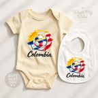 Colombia Football Baby Onesie hero mockup