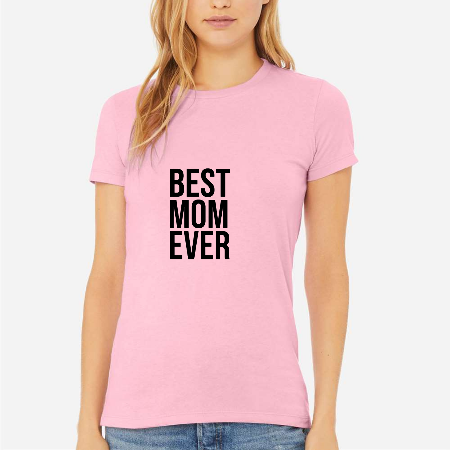 Best Mom Ever Women's Ultra-Premium Triblend T-Shirt - Pink front mockup
