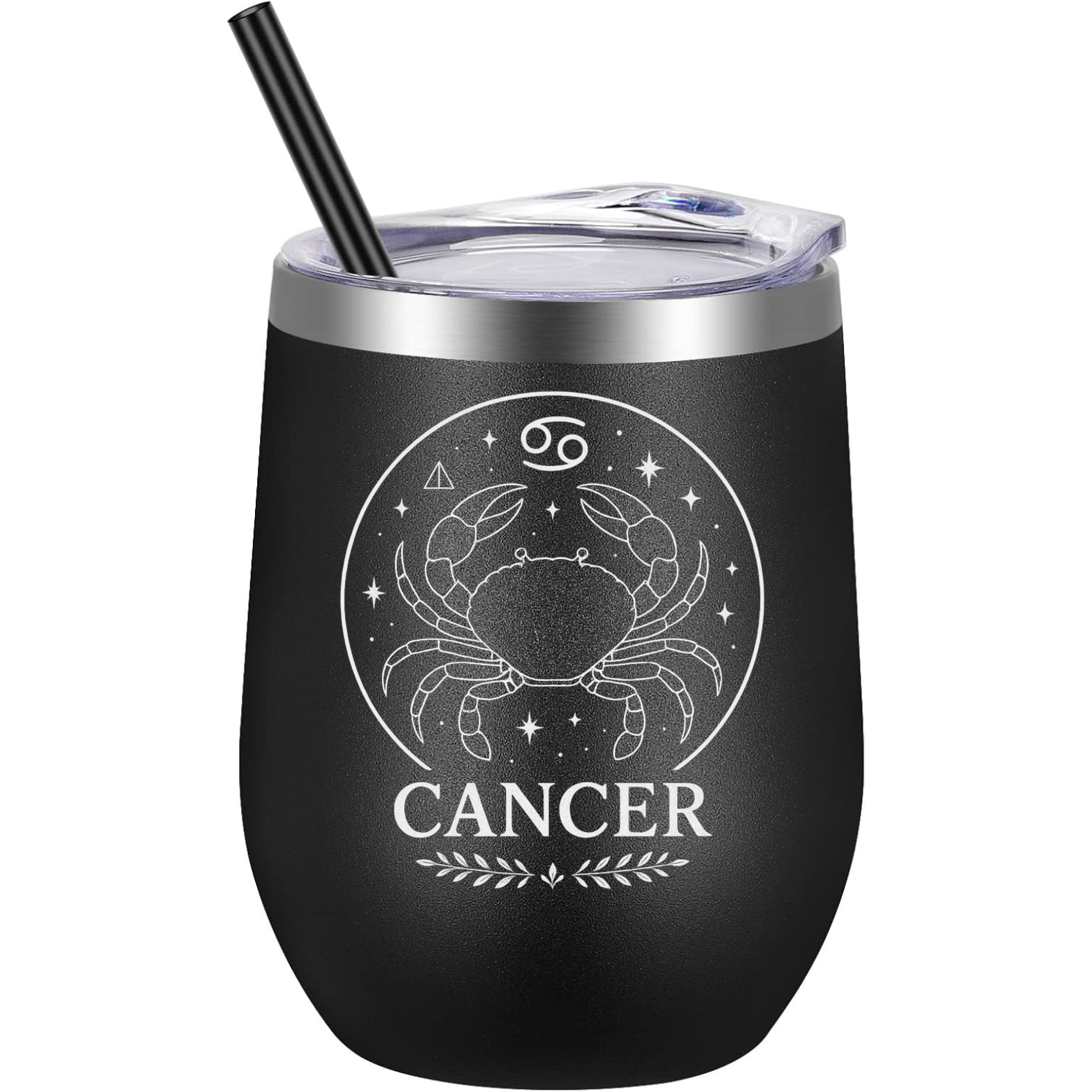 Cancer Wine Tumbler - Black