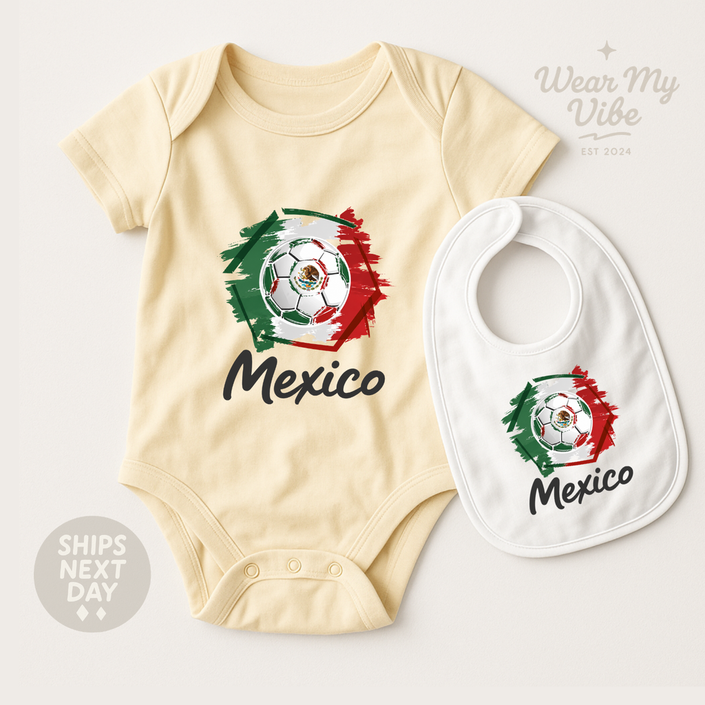 Mexico Football Baby Onesie hero mockup