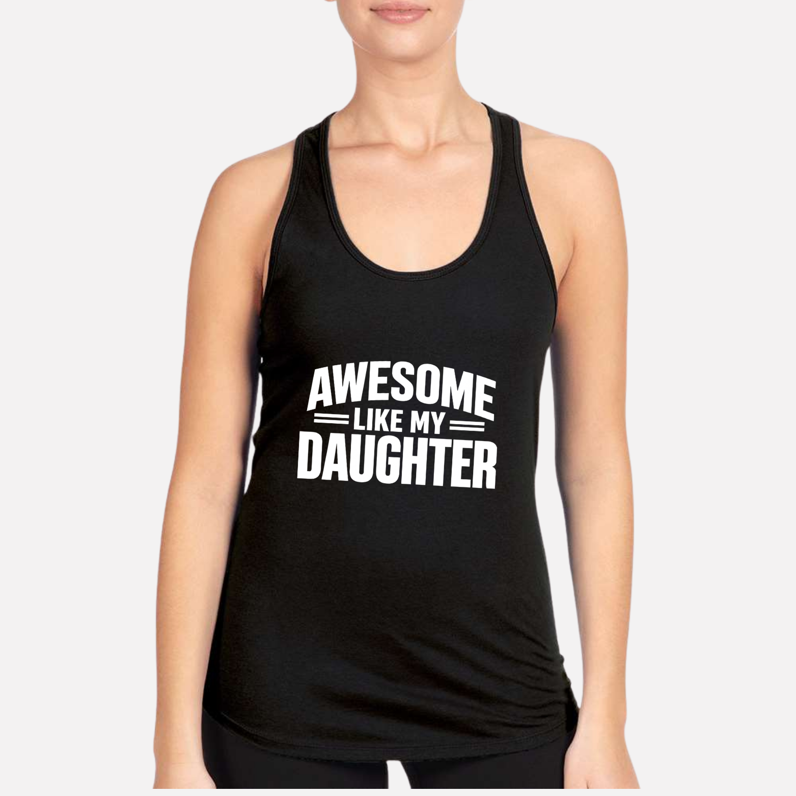Awesome Like My Daughter Women's Racerback Tank - Black front mockup