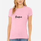 MAMA Women's Ultra-Premium Triblend T-Shirt - Pink front mockup