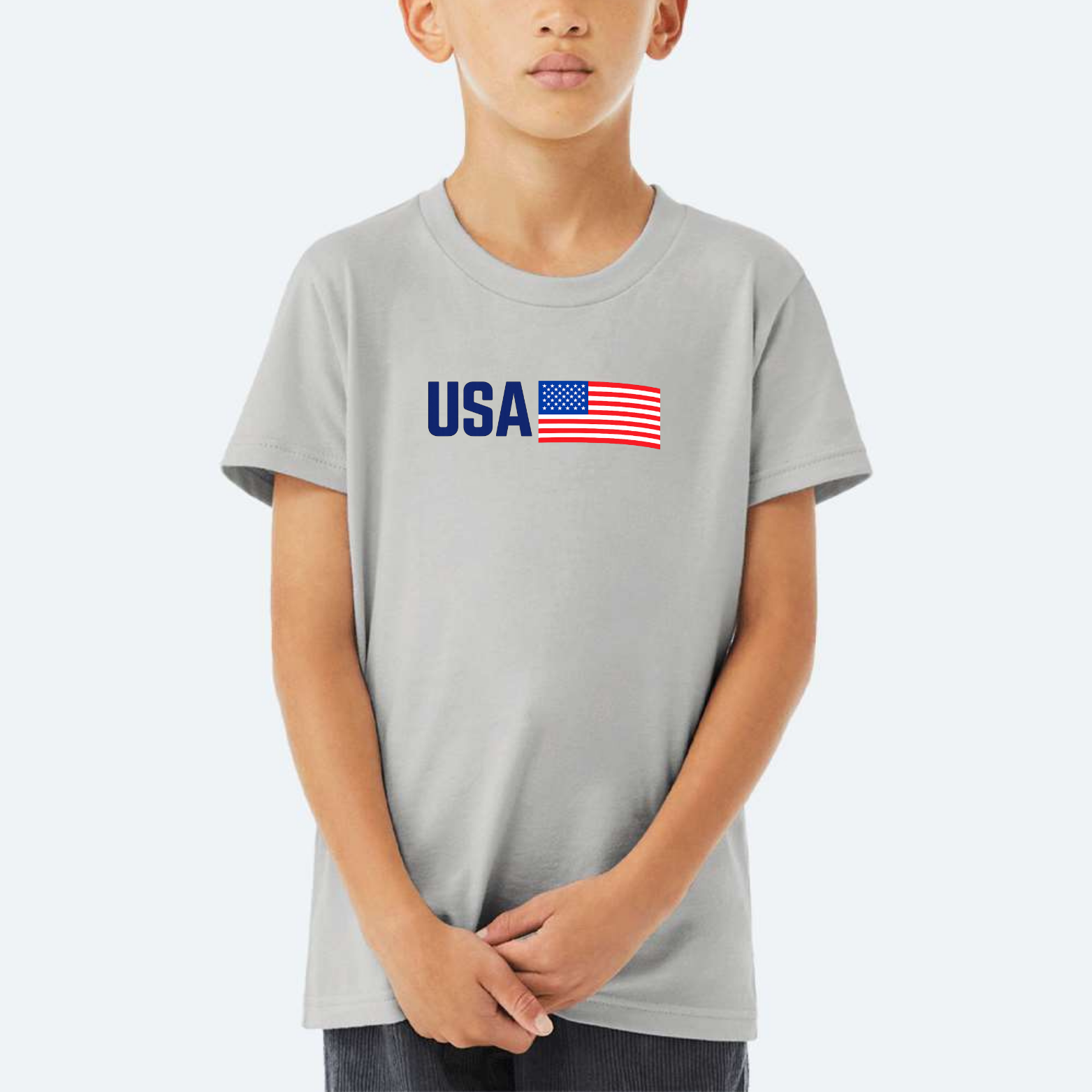 USA Youth Triblend Tee - Athletic Heather front mockup