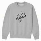 Mama Heart Crewneck Sweatshirt - Sports Grey mockup
