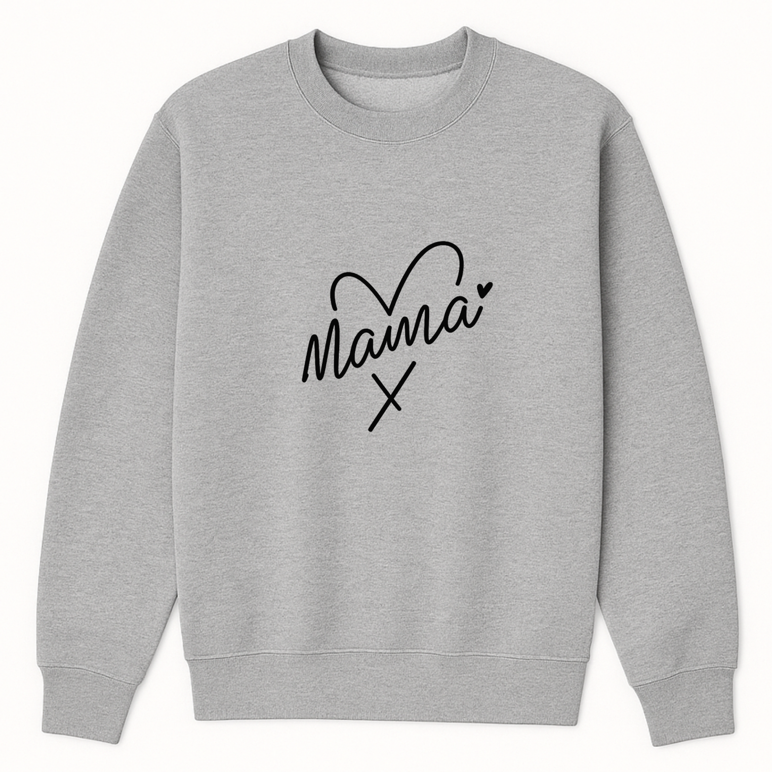 Mama Heart Crewneck Sweatshirt - Sports Grey mockup
