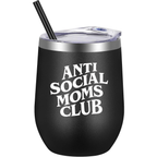 Anti Social Moms Club Wine Tumbler hero product mockup