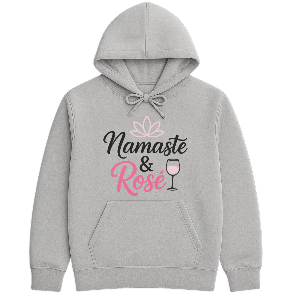 Namaste And Rose Hoodie - Sports Grey