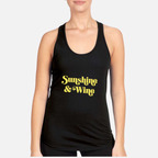 Sunshine & Wine Women's Racerback Tank - Black front mockup