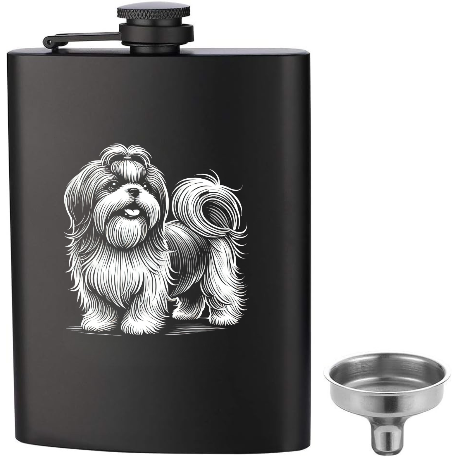 Shih Tzu Flask - Black