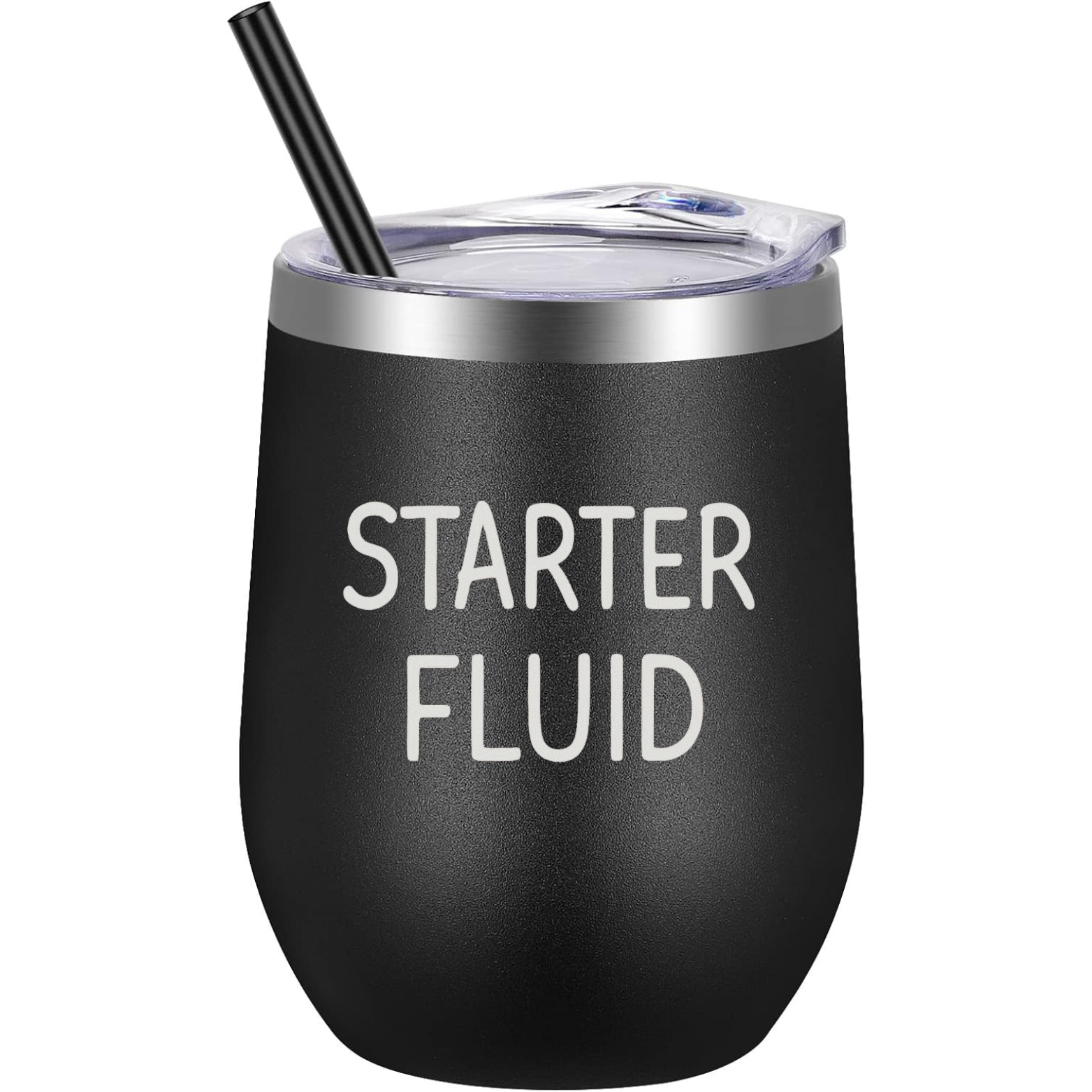 Starter Fluid Wine Tumbler - Black