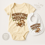 Monkeying Around Baby Onesie hero mockup