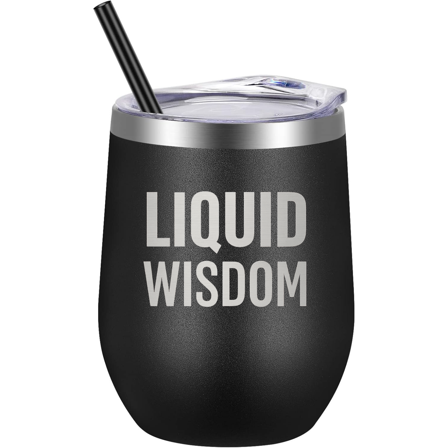 Liquid Wisdom Wine Tumbler - Black