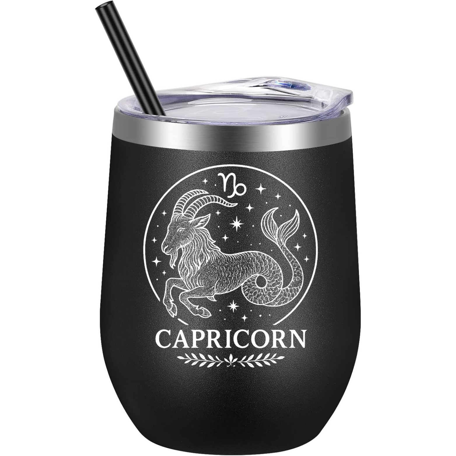 Capricorn Wine Tumbler - Black