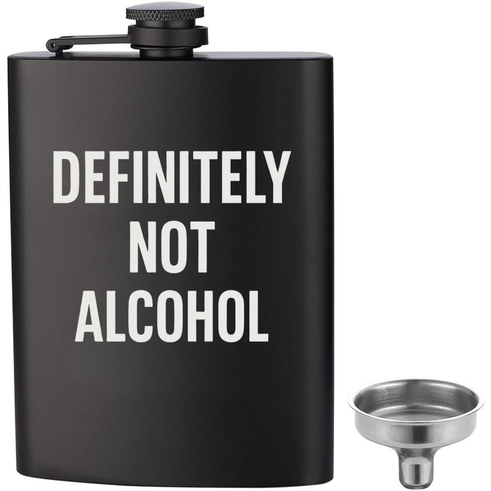 Definitely Not Alcohol Flask - Black