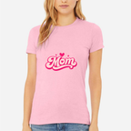 Mom Heart Women's Ultra-Premium Triblend T-Shirt - Pink front mockup