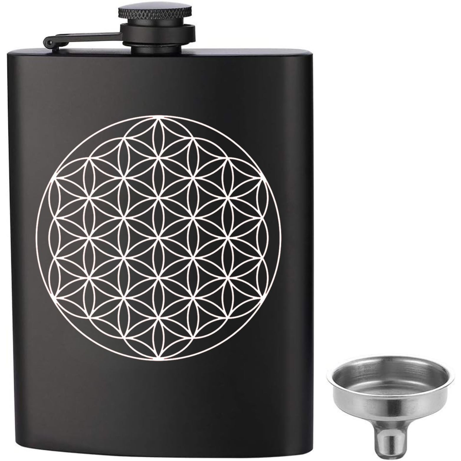 Flower of Life Flask - Black
