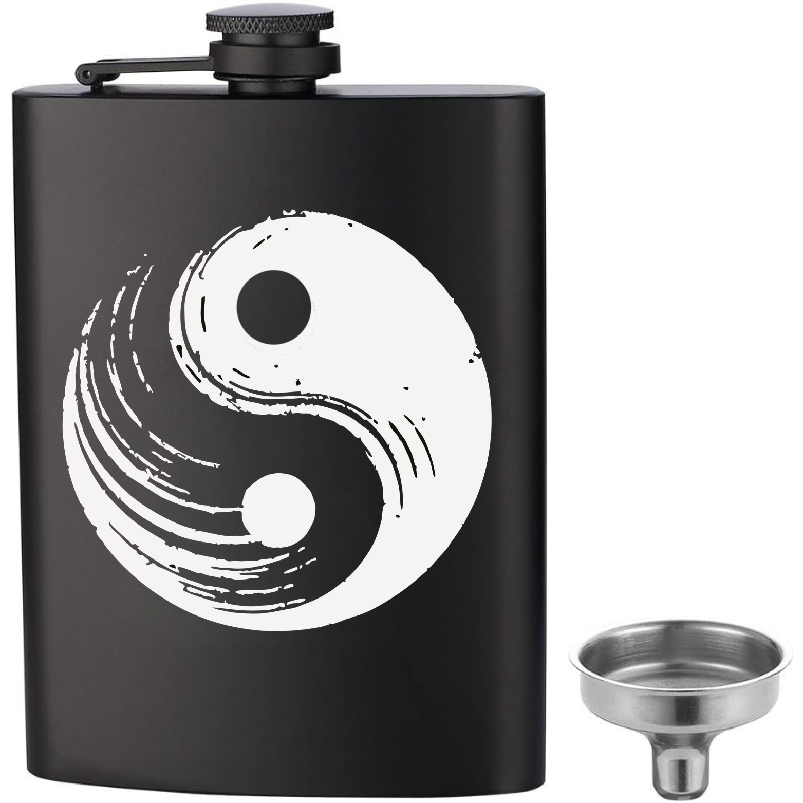 Yin and Yang Flask - Black