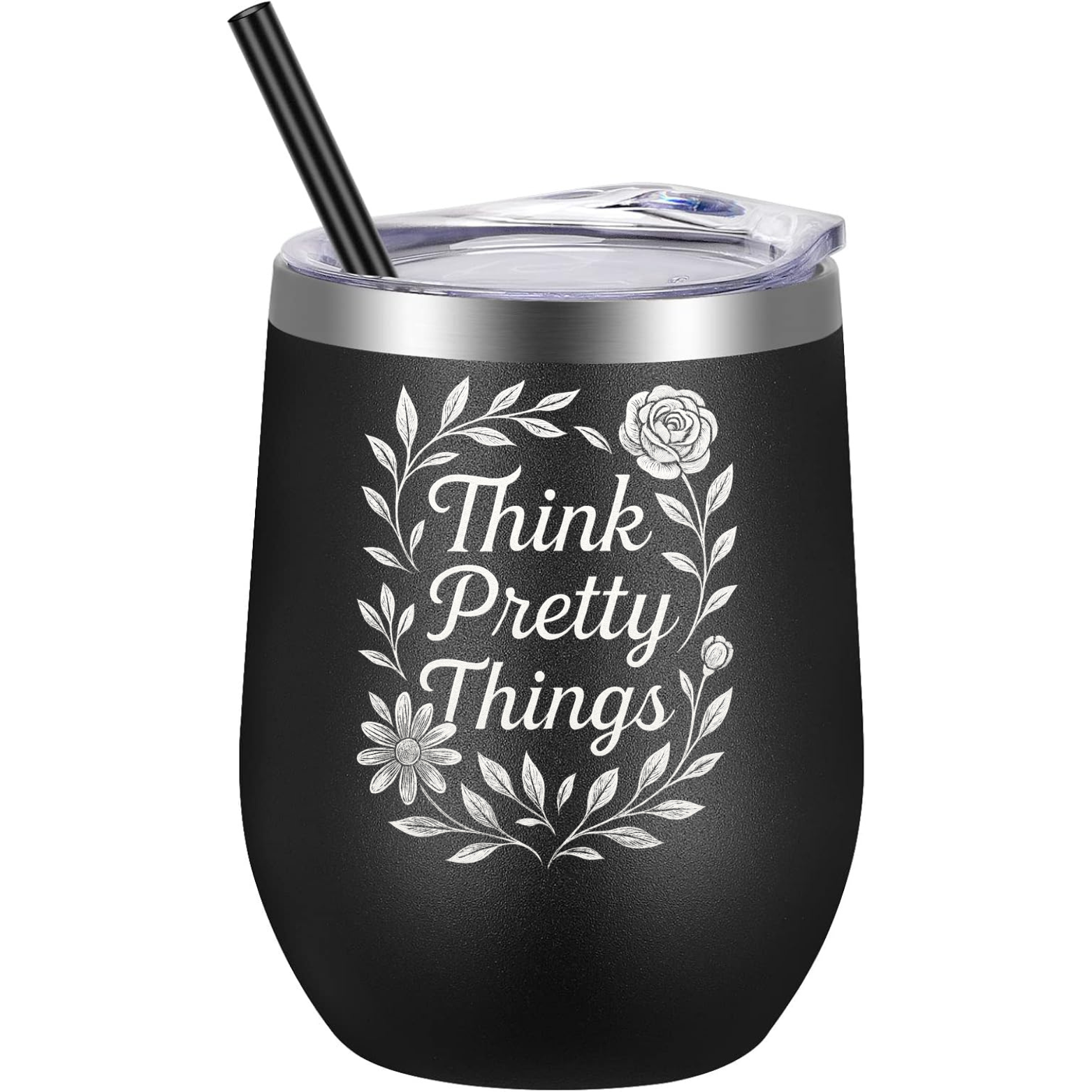 Think Pretty Things Wine Tumbler - Black