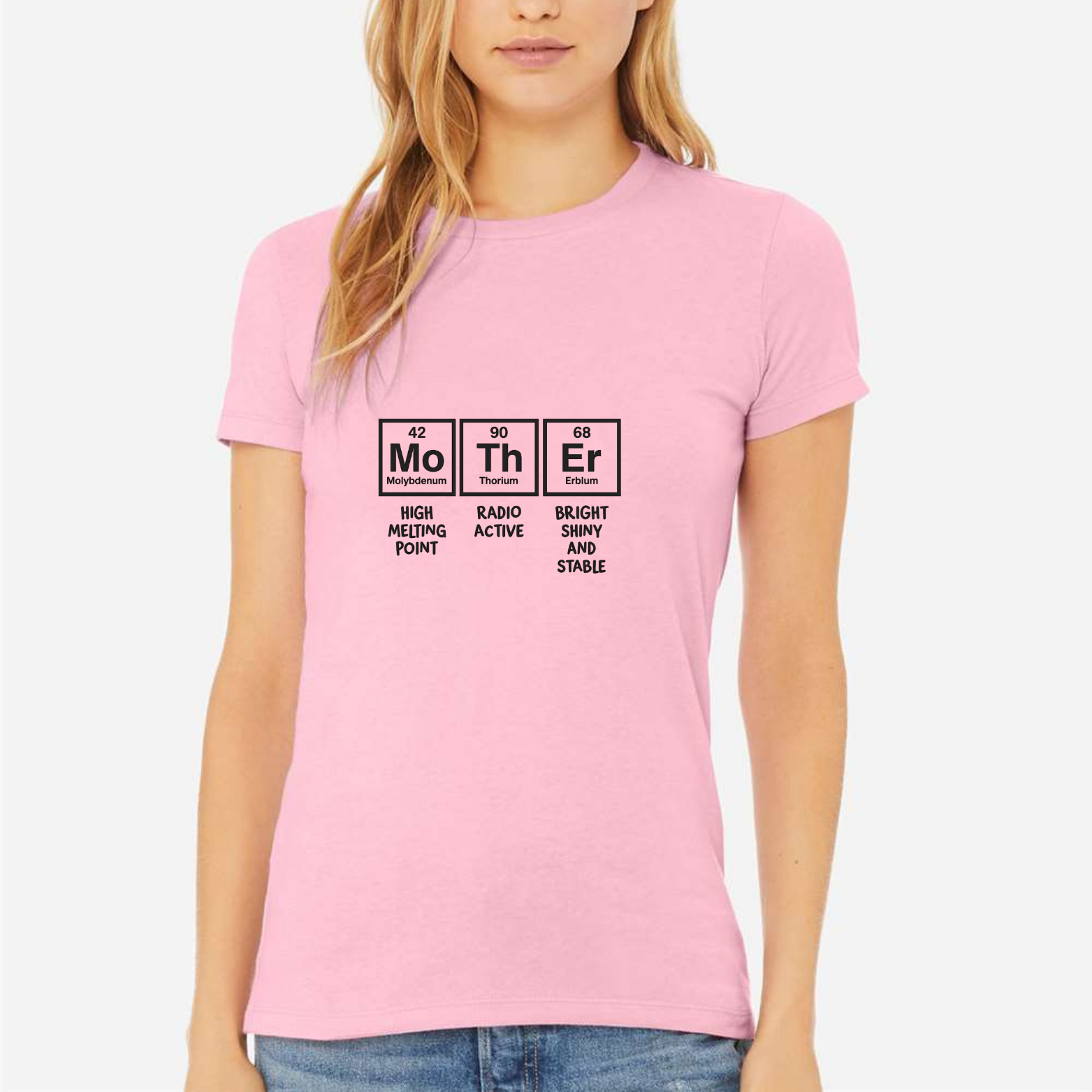 Mom Chemistry Women's Ultra-Premium Triblend T-Shirt - Pink front mockup