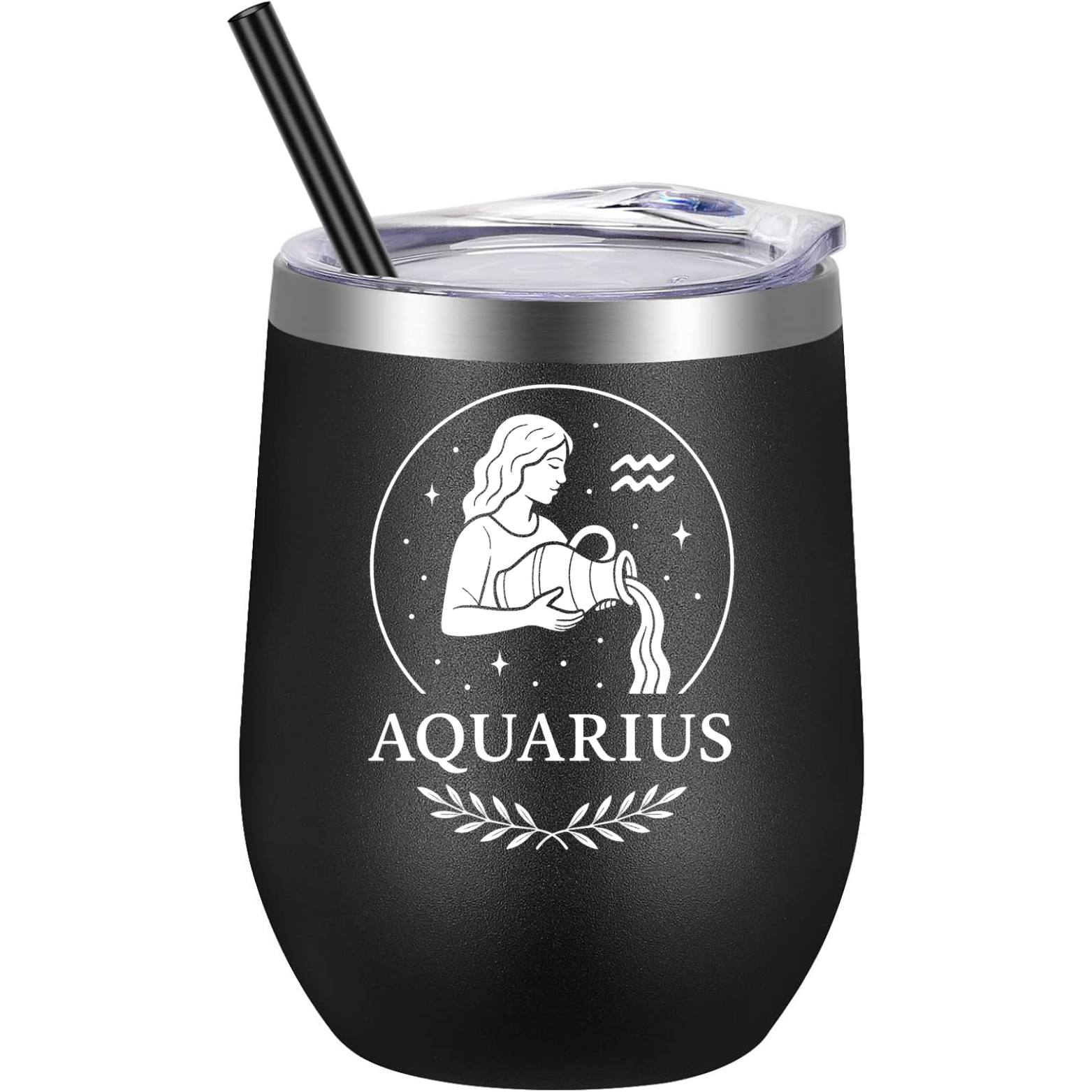 Aquarius Wine Tumbler - Black